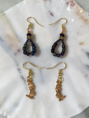 Handcrafted Set Of Two Earrings
